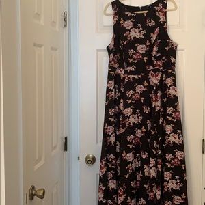 Long black floral dress